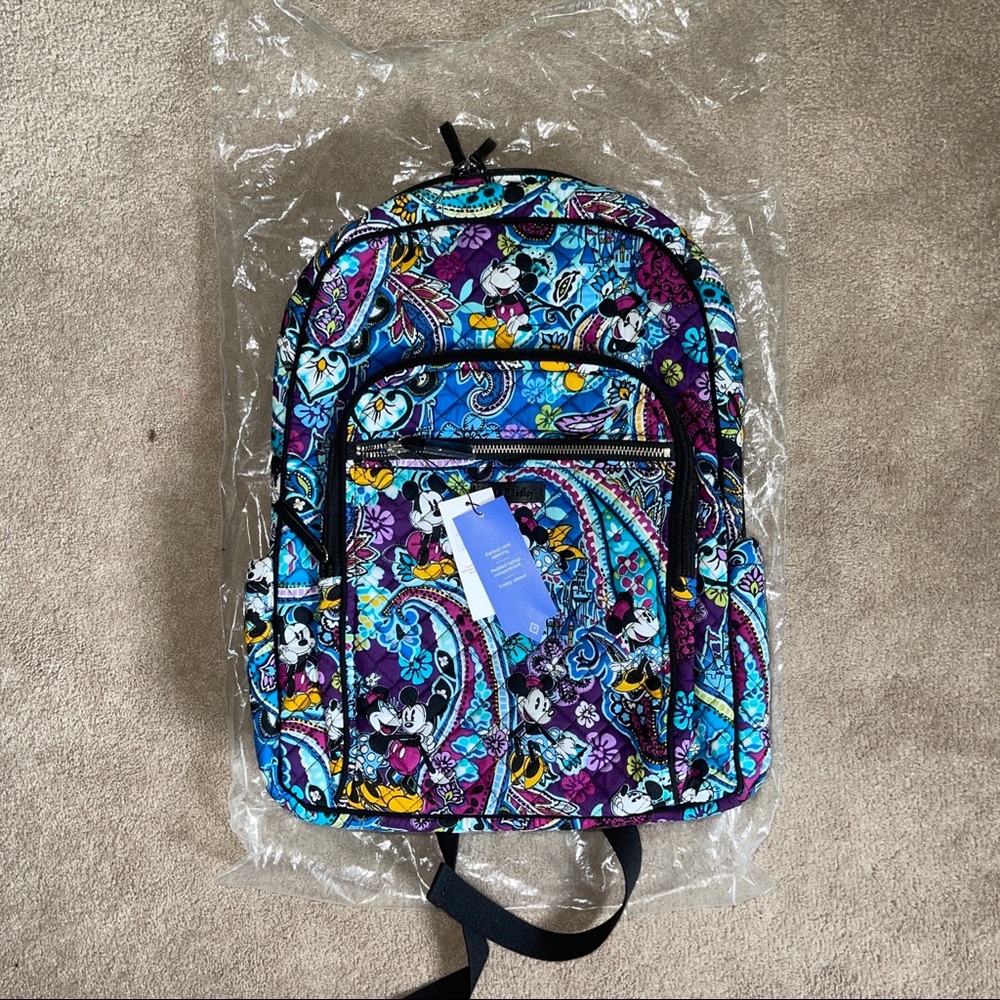 Vera Bradley Disney MICKEY'S PAISLEY CELEBRATION Iconic Campus Backpack NWT